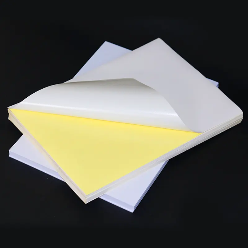 Usine d'impression de papier adhésif utilisant un matériau de feuille d'étiquettes Machine d'impression flexo Media Jumbo Sheet 100cm x 70cm Glossy Paper Yellow