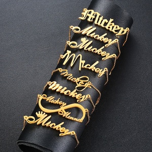 Custom Nameplate Necklaces for Couples 