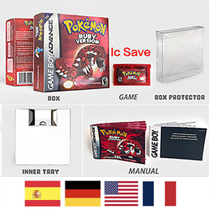 Cartouche de jeu manuelle Leaf Green Fire Red Ruby Emerald SAPPHIRE USA FRA NOE ESP IC SAVE CART pour GBA - Product Image 1