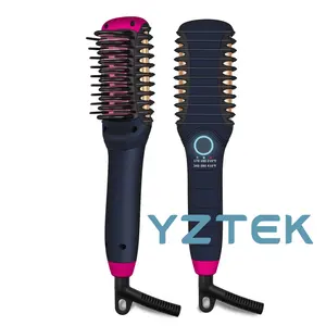 Escova de cabelo 2 em 1 portátil, escova de ar quente para alisar cabelo