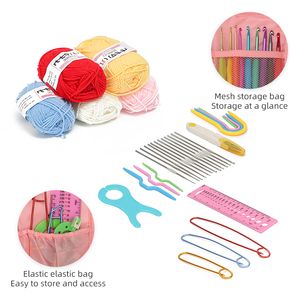 Juego de Agujas de Ganchillo Ergonómicas y Ecológicas con Ganchos de Plástico (20 cm) y Estuche para Manualidades con Hilo de Ganchillo - Product Image 6