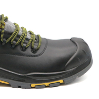 Chaussures de sécurité d'hiver durables pour le travail en usine, anti-perforation, en cuir, imperméables, anti-écrasement, avec embout noir et semelle extérieure résistante à l'usure