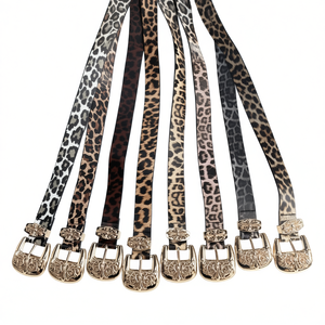 Cinturón de Tela con Estampado de Leopardo Zara, Hebilla de Aleación de 3 cm, Accesorio de Moda Vintage para Mujer - Product Image 3