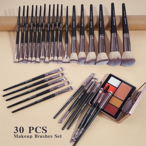 MAANGE - Pinceaux de maquillage de qualité supérieure en gros - Ensemble de pinceaux de maquillage portables noirs pour les voyages - Livré avec un sac en velours - <span class=keywords><strong>Pinceau</strong></span> de maquillage - Product Image 2