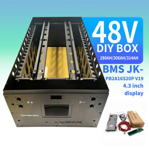 Boîtier de batterie au lithium 48V noir, kit de batterie DIY pour vélo électrique, scooter, système de stockage solaire avec écran BMS - Product Image 1