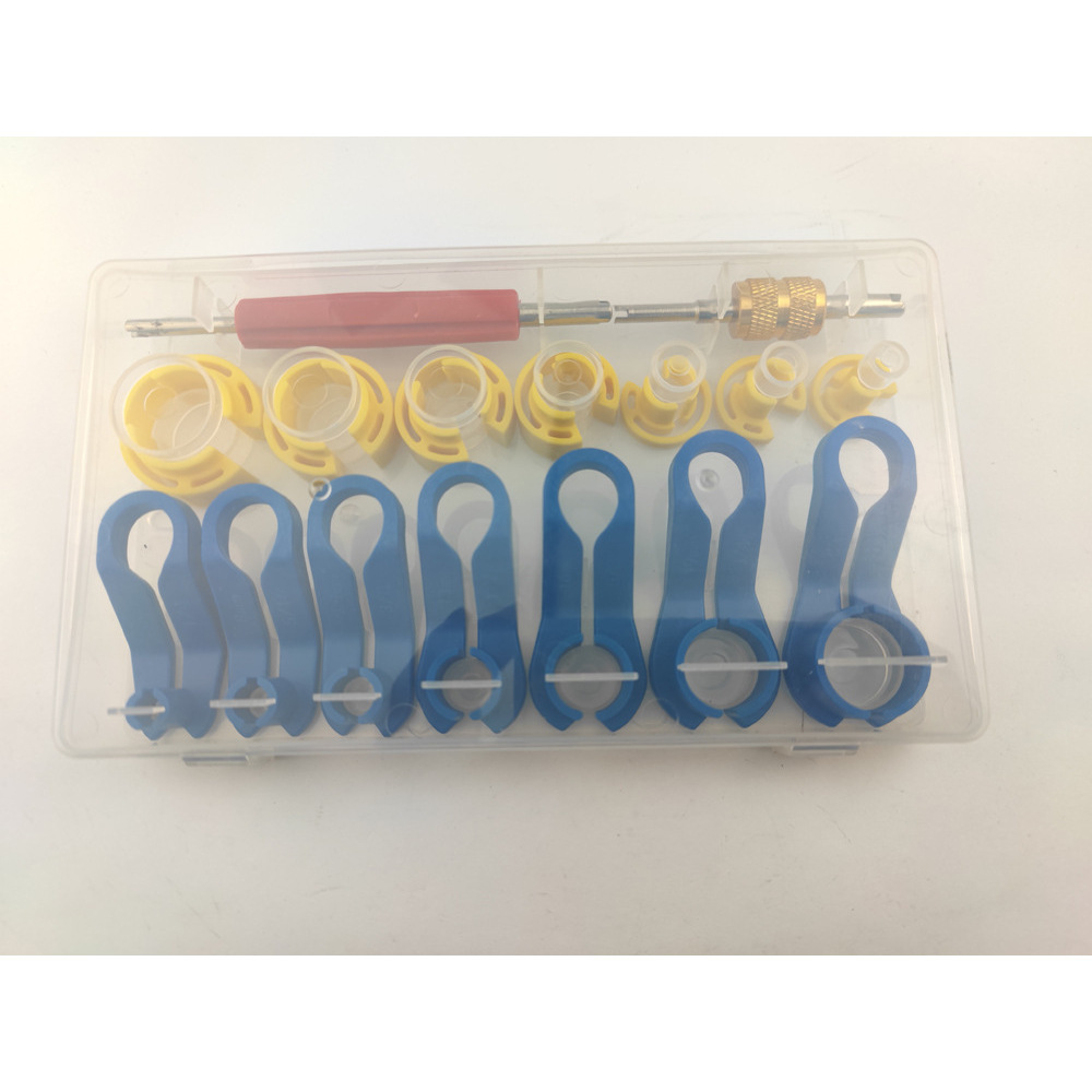 16 pièces dans une boîte en plastique jaune