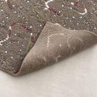 Tissu en polyester 100% tricoté, personnalisé, multi-tons, à boucles ondulées, avec broderie 'Dream', épais, doux, marron, matériau textile, points colorés