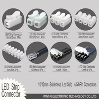 Connecteur de bande LED Wintai-Tech 8 mm-3 broches, connecteur de bande LED 3 voies 	 Connecteur en L pour bandes LED à 3 broches