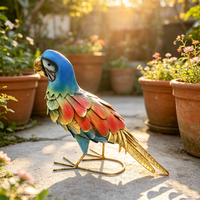 Statue de perroquet en métal, sculpture d'oiseau en fer, animal coloré pour la décoration de jardin, pelouse, patio, maison, directement de l'usine