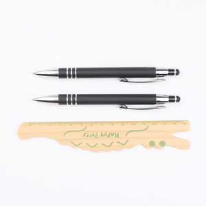Stylo bille métallique noir mat 1,0 mm pas cher en gros avec mécanisme rotatif confortable et logo personnalisable - Product Image 5