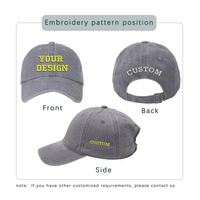 Algodón lavado desgastado Vintage papá sombreros sin estructura Logo bordado gorra de béisbol personalizada