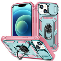 Coque de téléphone à fenêtre coulissante compatible 14 17 Pro, protection anti-chute trois-en-un
