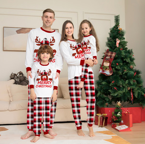Conjuntos de Pijamas de Natal para Família com Manga Curta, Estampa Xadrez, Pai, Mãe e Filhos, Pijamas de Natal 2023 - Product Image 6