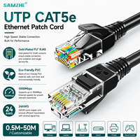 Cable de Conexión SAMZHE Cat5e de 1000Mbps y 24AWG, Cable Ethernet UTP, Cable de Red Cat5E, Cable de Conexión LAN de PVC, 0.5m 2m 3m 5m 10m