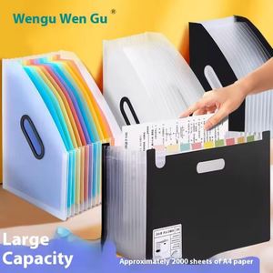 Boîte de classement A4 en plastique PP, classeur accordéon en PVC, sacs de rangement et de documents, porte-documents extensible - Product Image 2