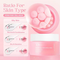 Crème Visage YSJ au Collagène Rose en Capsules Glycérine Acide Kojique PDRN ADN de Sodium 5% Niacinamide – Hydratante Légère et Non Collante