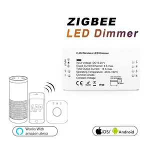 Светодиодная лампа ZigBee 12 В постоянного тока, контроллер для светодиодной ленты Google Home Hub, Диммер LED ZigBee