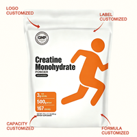 Creatina Monohidrato Micronizada en Polvo de Marca Privada OEM, 500g con 5g Sin Sabor para Energía y Rendimiento, 167 Porciones