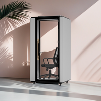 Cabine insonorisée mobile pour 1-2 personnes, réduction du bruit acoustique, espace de travail silencieux, espace de conversation au bureau, espace de concentration