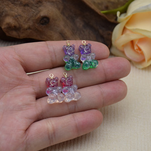 Resin <b>Gummy</b> <b>Bear</b> Charm | Colorful Candy Pendants for Jewelry Making Necklace & Bracelets - Product Image 3