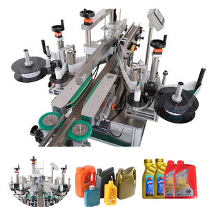 Machine d'étiquetage automatique double face haute précision contrôlée par PLC avec pompe et roulement pour bouteilles et canettes en verre/plastique/métal - Product Image 4