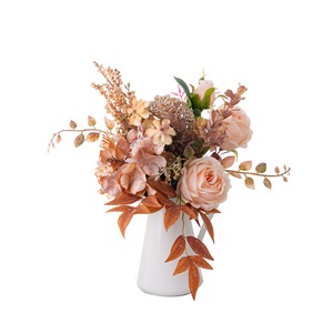 Bouquet de fleurs artificielles d'angle parfumé CF02108 Rose Décoration de mariage en mousse plastique et tissu - Product Image 5