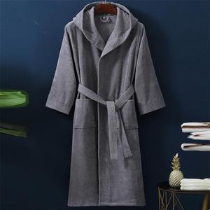 Vêtement de nuit pour femmes, pyjama, peignoir à capuche en coton, peignoir unisexe pour la coiffure, peignoir de bain - Product Image 5
