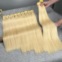 Cheveux vierges non traités de qualité supérieure 15A, fournisseurs de cheveux humains vietnamiens # 613 Bundles de cheveux humains blonds raides