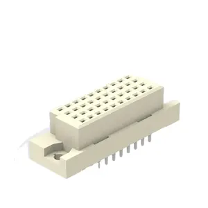 Carcasa chapada en oro Denentech, PCB de alta estabilidad mecánica, conector hembra de cuatro filas 10P recto DIN41612 de 2,54mm