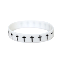 Bracelet en Silicone à Motif Croix Croyance Religieuse pour Événements de Prière et Fêtes, Personnalisable avec Logo