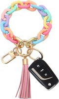 Porte-clés bracelet à maillons épais en acrylique, style bohème moderne, pour clés de voiture