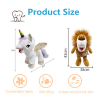 YOUYA DENTAL Modèle de dents en peluche, brosse à dents, animal en peluche pour enfants, poupée dentiste douce, cadeau licorne lion