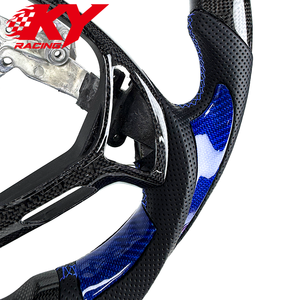 Volante deportivo de fibra de carbono personalizado con LED RPM y agarre lateral de fibra de carbono azul para Infiniti G37 G37S G37X G35 EX35 EX37 - Product Image 2