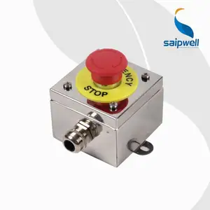 Saipwell Ip65 Waterproof 1 Hole Stainless Steel Metal Push Button Switch Control Box