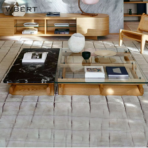 Wbert โต๊ะกาแฟทำจากแก้วแบบอิตาลีสไตล์มินิมอลโต๊ะน้ำชาทำจากไม้เนื้อแข็งสำหรับบ้านห้องนั่งเล่นเฟอร์นิเจอร์โต๊ะน้ำชา - Product Image 5