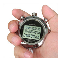 Chronomètre numérique avec précision de 0,01 seconde, mémoire de 100 tours en métal, réveil pour entraîneur sportif, course à pied, marathon