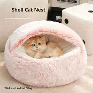 Cuccia per Animali Domestici a Forma di Conchiglia Semi-Chiusa, Calda per l'Inverno, Universale per Quattro Stagioni, Rimovibile e in Peluche, per Cani e Gatti, con Comfort per il Sonno - Product Image 2