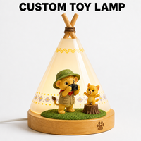 Lampe de table LED en forme de dessin animé pour chambre à coucher, design animal en PVC, abat-jour blanc, alimentation électrique moderne pour lecture