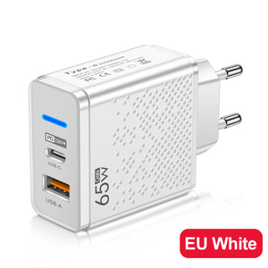 Prise UE/US/Royaume-Uni 65W Double Ports USB Type-C Chargeur mural portable Adaptateur de charge pour téléphone portable intelligent Chargeur mural de voyage - Product Image 6