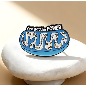 I've Got the POWER Pin de Esmalte Azul y Blanco de Aleación de Zinc, Diseño Moderno y Creativo de Modelo Celular Genético para Pequeños Grupos - Product Image 3