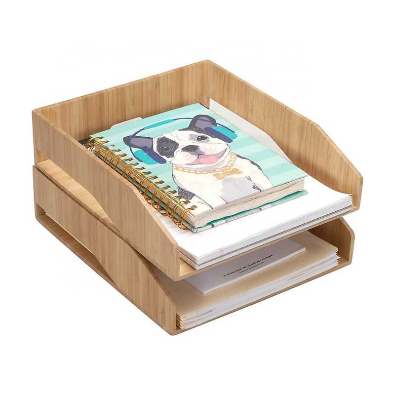 Штабелируемая бамбуковая папка для файлов, офисный органайзер для файлов, деревянных файлов, конвертов и держателей магазинов, настольный деревянный Органайзер
