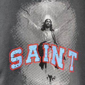卸売高級ブランドSaintメンズTシャツ高品質グラフィックプリント半袖ヴィンテージアシッドウォッシュカスタムSaintメンズTシャツ - Product Image 2