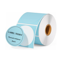 Étiquettes autocollantes rondes thermiques directes TEDDY FSC, 51 mm, roses, résistantes à l'eau, à la graisse et à la déchirure, rouleau de 750 feuilles