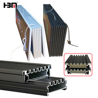 Profil en aluminium étanche pour extérieur, idéal pour bannières lumineuses en acrylique, enseignes publicitaires suspendues ou au sol, et panneaux lumineux directionnels.