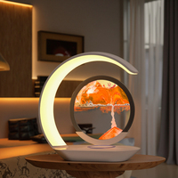 Nouveau coulant sable peinture sans fil charge lampe de bureau USB charge cadeau 3D sablier ornement chevet ambiant LED nuit 7 chambre