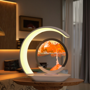 Nuova pittura a sabbia fluente lampada da tavolo ricarica Wireless USB ricarica regalo 3D ornamento a clessidra comodino ambiente LED <span class=keywords><strong>notte</strong></span> 7 camera - Product Image 1