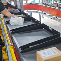 Système de tri de colis automatisé à plateau inclinable à haut débit 17280PPH pour l'exécution des commandes e-commerce et la distribution en vrac