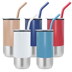 Double-walled Stainless Steel <b>Thermos</b> with a clear Plastic Lid and a Stainless Steel and Silicone Straw - Product Image 3