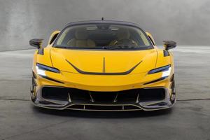 Per Ferrari <span class=keywords><strong>SF90</strong></span> Kit carrozzeria in fibra di carbonio <span class=keywords><strong>SF90</strong></span> aggiornato stile MSY in fibra di carbonio diffusore labbro anteriore spoiler gonna laterale - Product Image 3