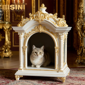 <span class=keywords><strong>Maison</strong></span> pour chat et chien en bois massif sculpté, style <span class=keywords><strong>rococo</strong></span> français, villa pour animaux de compagnie de luxe, style européen, <span class=keywords><strong>maison</strong></span> gothique pour petits chiens et chats - Product Image 1